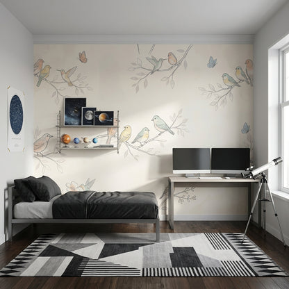 Birds Wallpaper Butterflies Removable Branches Wall Decor