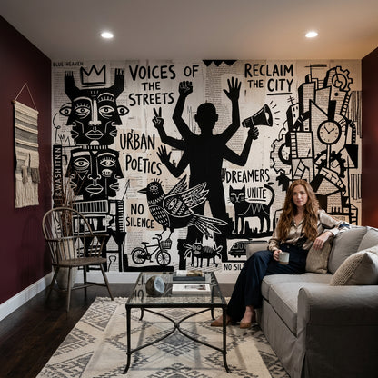 Poster Wall Wallpaper Paper Texture Urban Removable Wall Decor