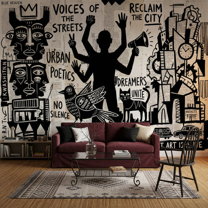 Poster Wall Wallpaper Paper Texture Urban Removable Wall Decor