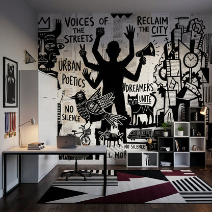 Poster Wall Wallpaper Paper Texture Urban Removable Wall Decor