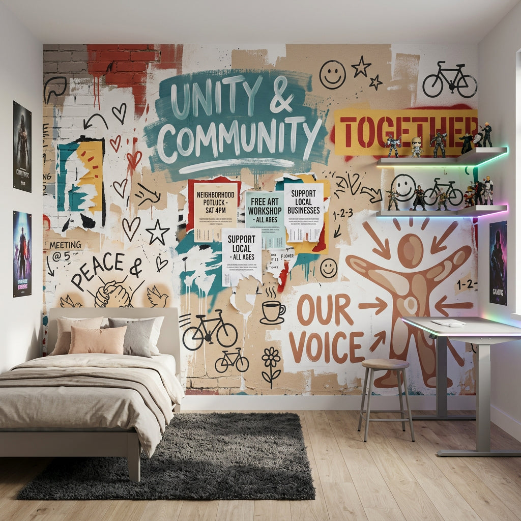 Posters Wallpaper Street Art Typography Wall Mural