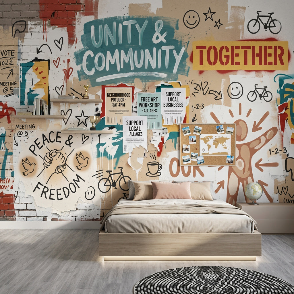 Posters Wallpaper Street Art Typography Wall Mural