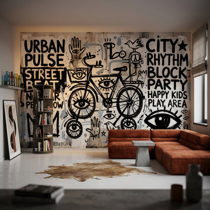 Bright Background Wallpaper Graffiti Street Art Removable Wall Decor