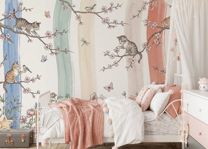 Pink Cherry Wallpaper Paper Texture Pink Cherry Removable Wall Decor