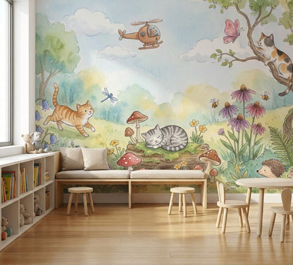 Woodland Wallpaper Watercolor Storybook Wall Mural