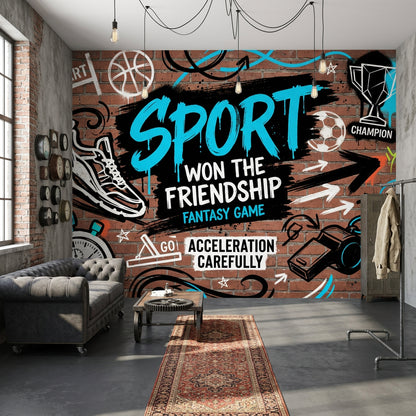 Brick Wall Wallpaper Graffiti Brick Wall Street Art Wall Mural
