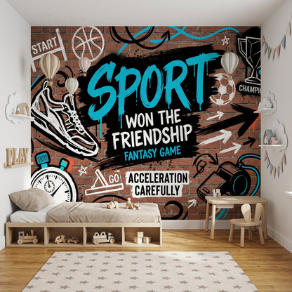 Brick Wall Wallpaper Graffiti Brick Wall Street Art Wall Mural