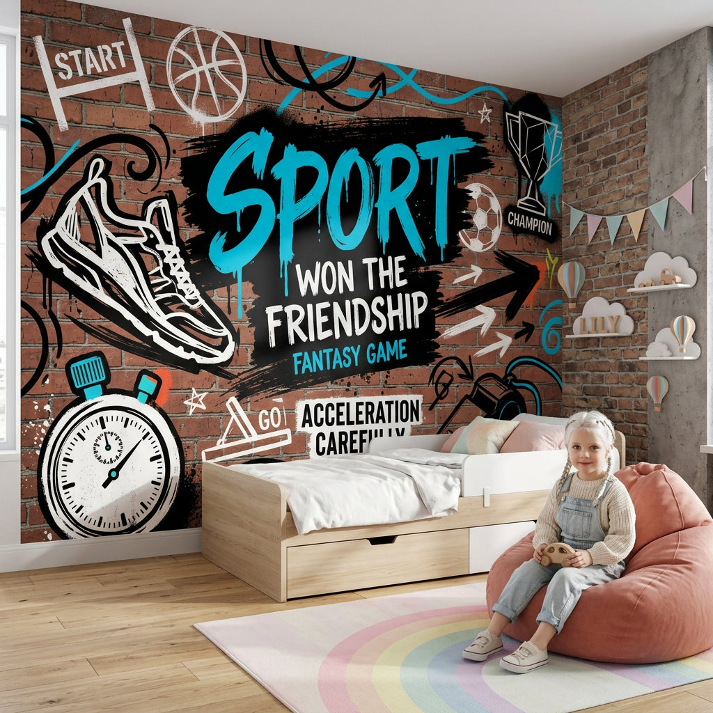 Brick Wall Wallpaper Graffiti Brick Wall Street Art Wall Mural