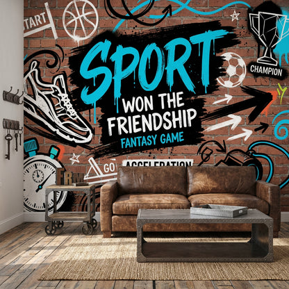 Brick Wall Wallpaper Graffiti Brick Wall Street Art Wall Mural