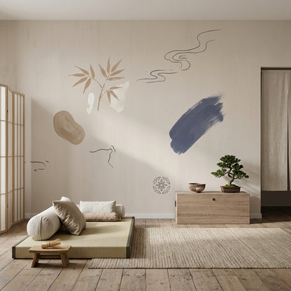 Light Abstract Wallpaper Minimalist Removable Airy Neutral Wall Decor