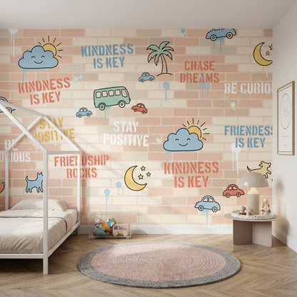 Brick Wall Wallpaper With Stars Removable Brick Wall Wall Decor