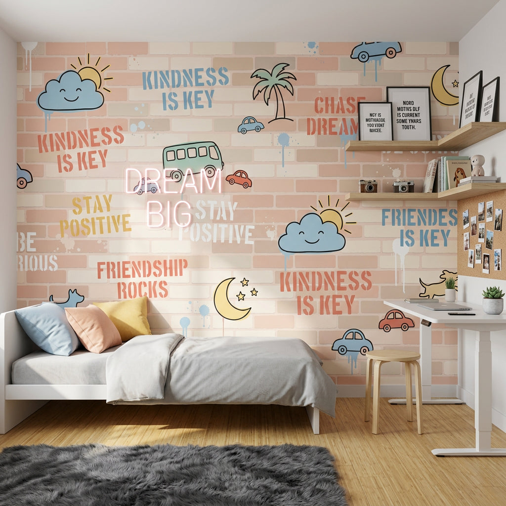 Brick Wall Wallpaper With Stars Removable Brick Wall Wall Decor