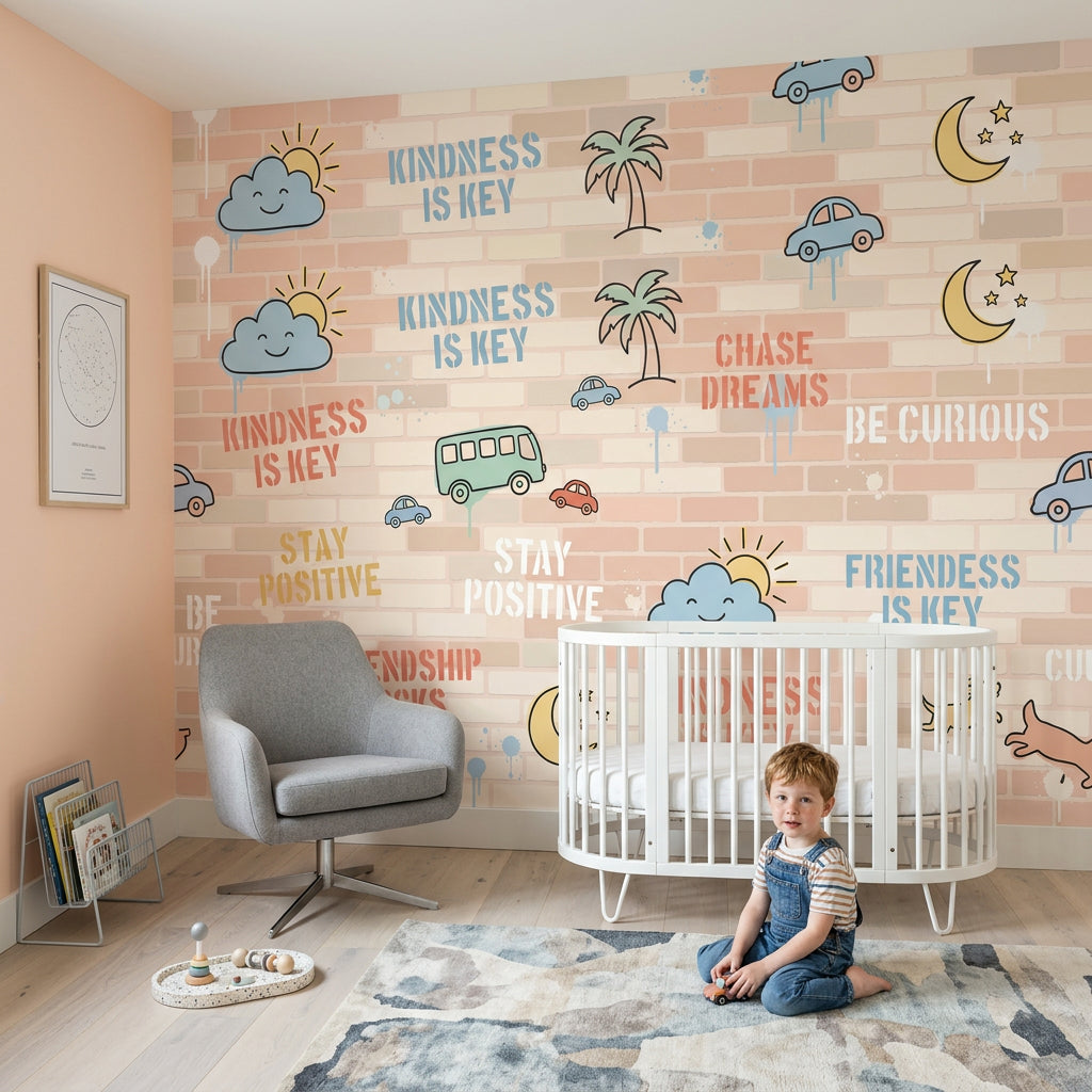 Brick Wall Wallpaper With Stars Removable Brick Wall Wall Decor
