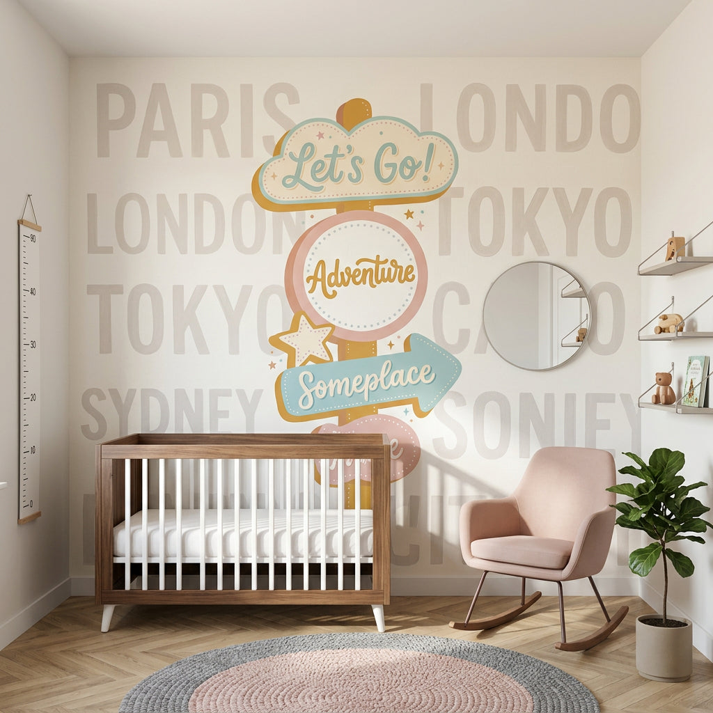Signpost Wallpaper Travel Adventure Removable Wall Decor