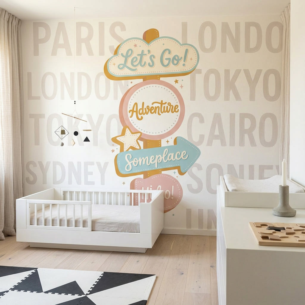Signpost Wallpaper Travel Adventure Removable Wall Decor