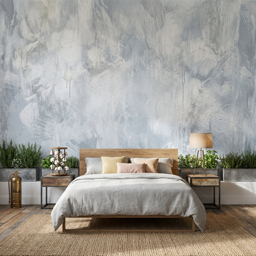 Concrete Texture Wallpaper Cement Finish Plaster Effect Wall Mural
