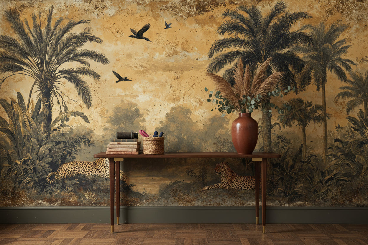 Tropical Birds Wallpaper Vintage Tropical Wall Mural