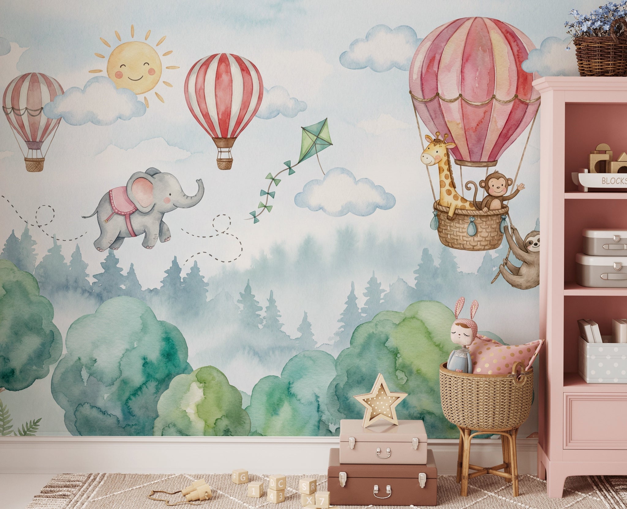 Misty Forest Wallpaper Woodland Removable Nursery Wall Decor