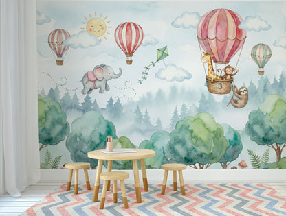 Misty Forest Wallpaper Woodland Removable Nursery Wall Decor
