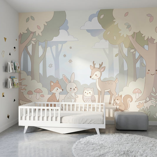 Whimsical Forest Wallpaper Enchanted Woodland Removable Nursery Wall Decor