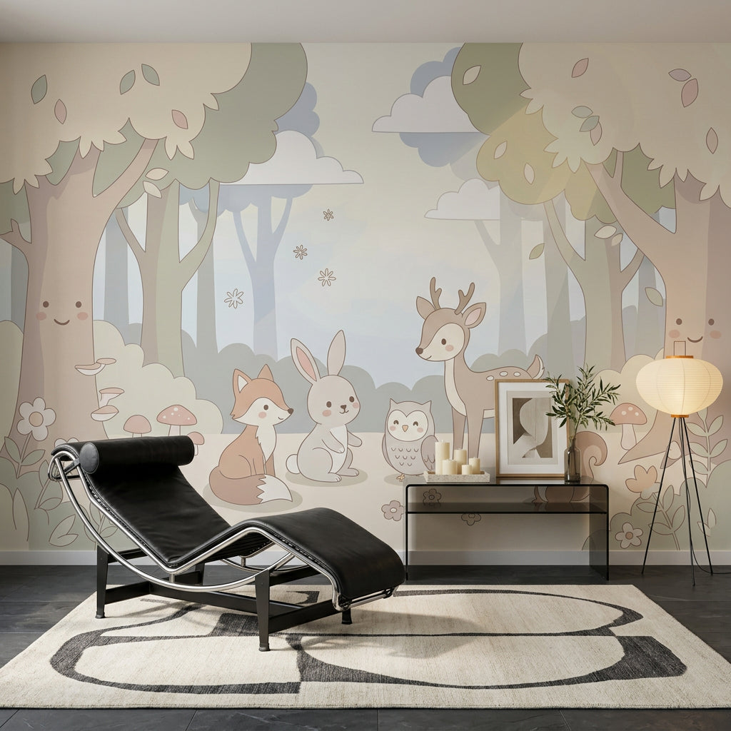 Whimsical Forest Wallpaper Enchanted Woodland Removable Nursery Wall Decor
