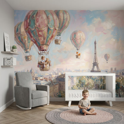 Eiffel Tower Wallpaper Paris Whimsical Wall Mural