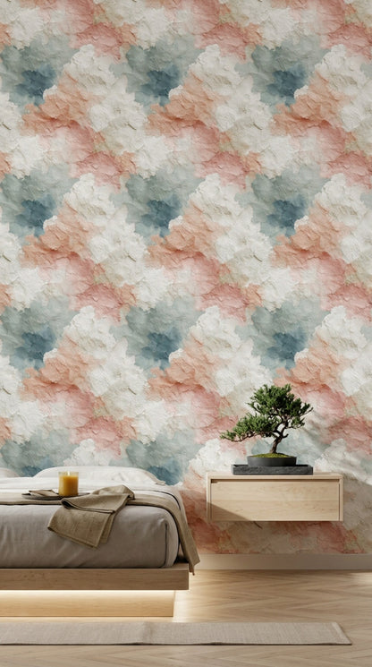Abstract Watercolor Wallpaper Textured Paper Removable Cream Background Wall Decor