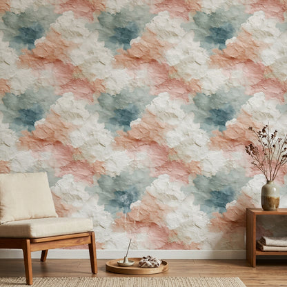 Abstract Watercolor Wallpaper Textured Paper Removable Cream Background Wall Decor