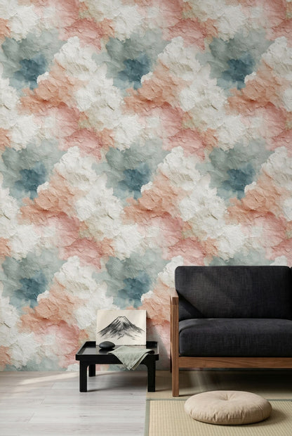 Abstract Watercolor Wallpaper Textured Paper Removable Cream Background Wall Decor