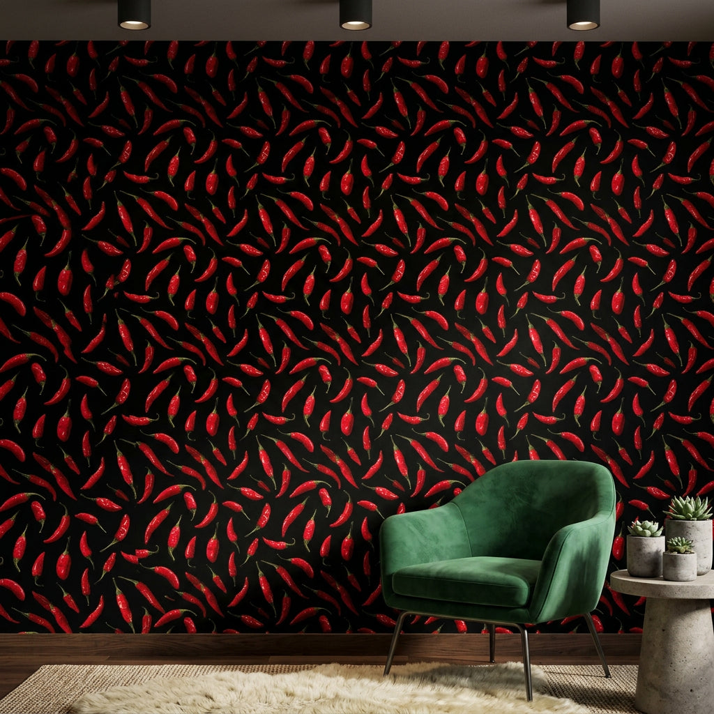 Solid Black Wallpaper Dark Modern Decorative Mural