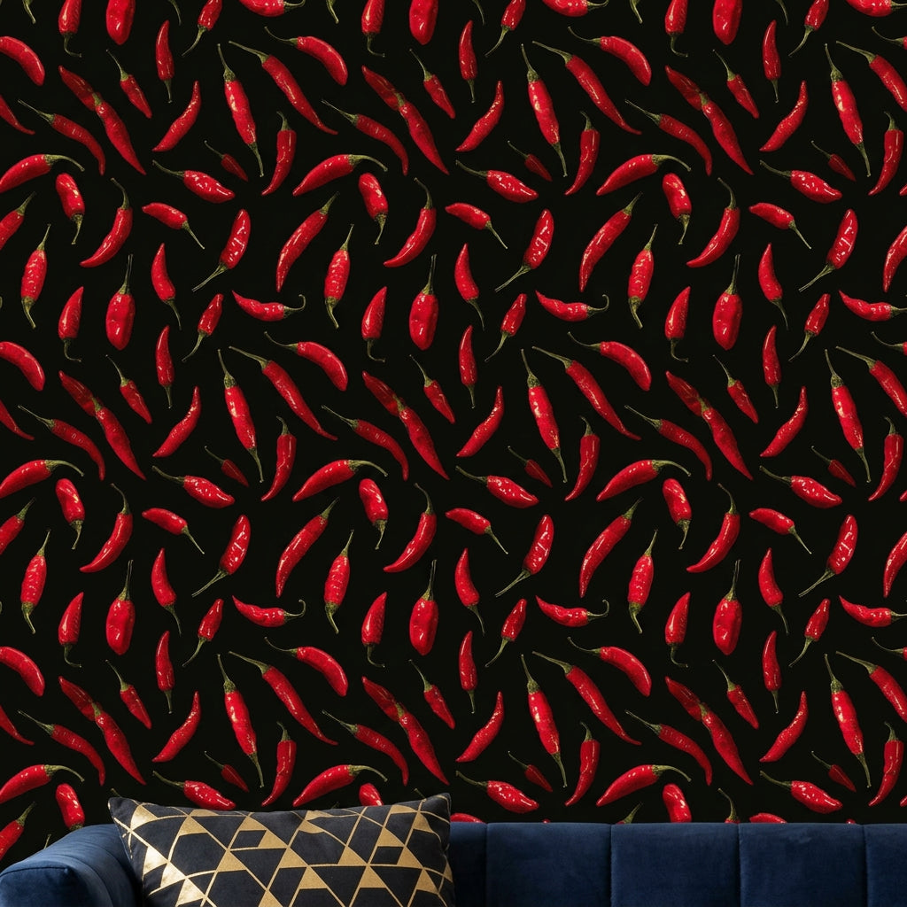 Solid Black Wallpaper Dark Modern Decorative Mural