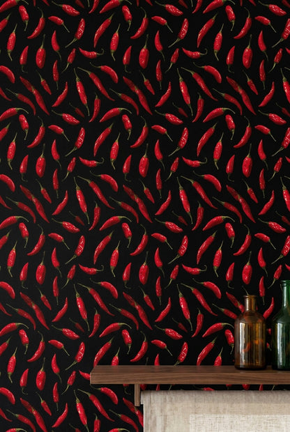 Solid Black Wallpaper Dark Modern Decorative Mural