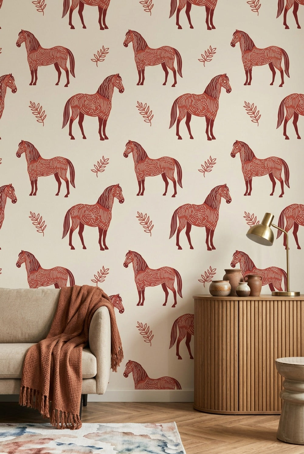 Horse Wallpaper Zebra Animal Motif Removable Wall Decor