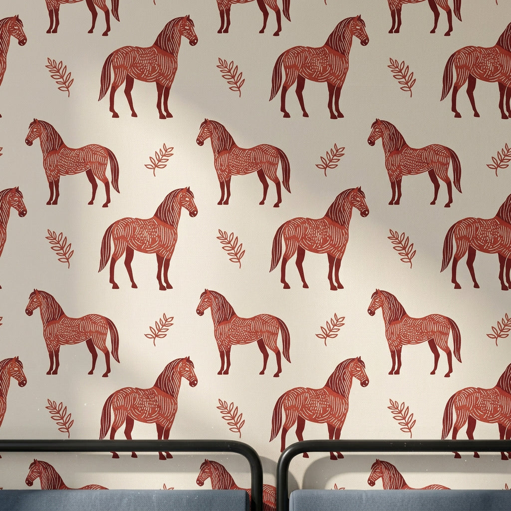 Horse Wallpaper Zebra Animal Motif Removable Wall Decor