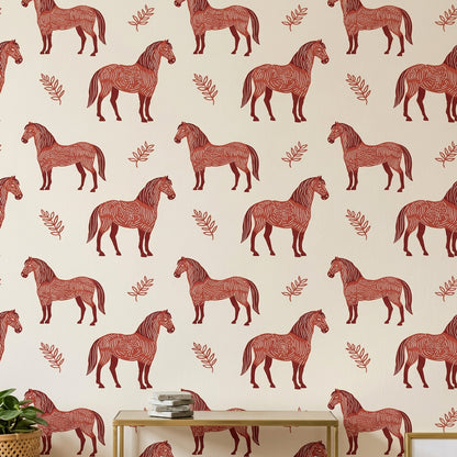 Horse Wallpaper Zebra Animal Motif Removable Wall Decor