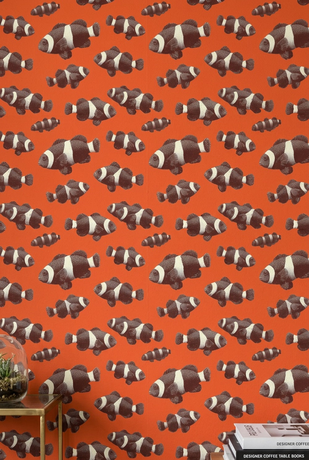 Clownfish Wallpaper Tropical Fish Orange Background Decorative Mural