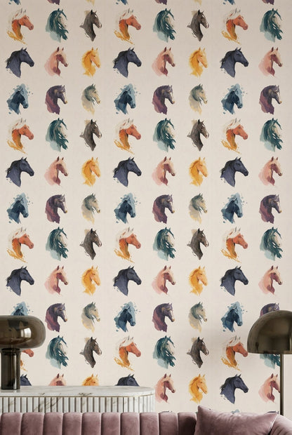Horse Wallpaper Equestrian Removable Animal Portrait Wall Decor