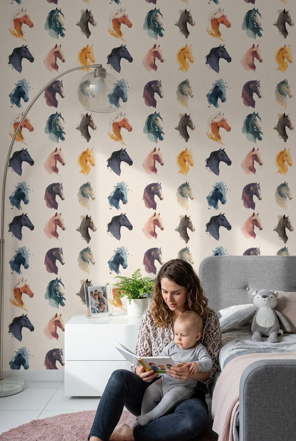Horse Wallpaper Equestrian Removable Animal Portrait Wall Decor
