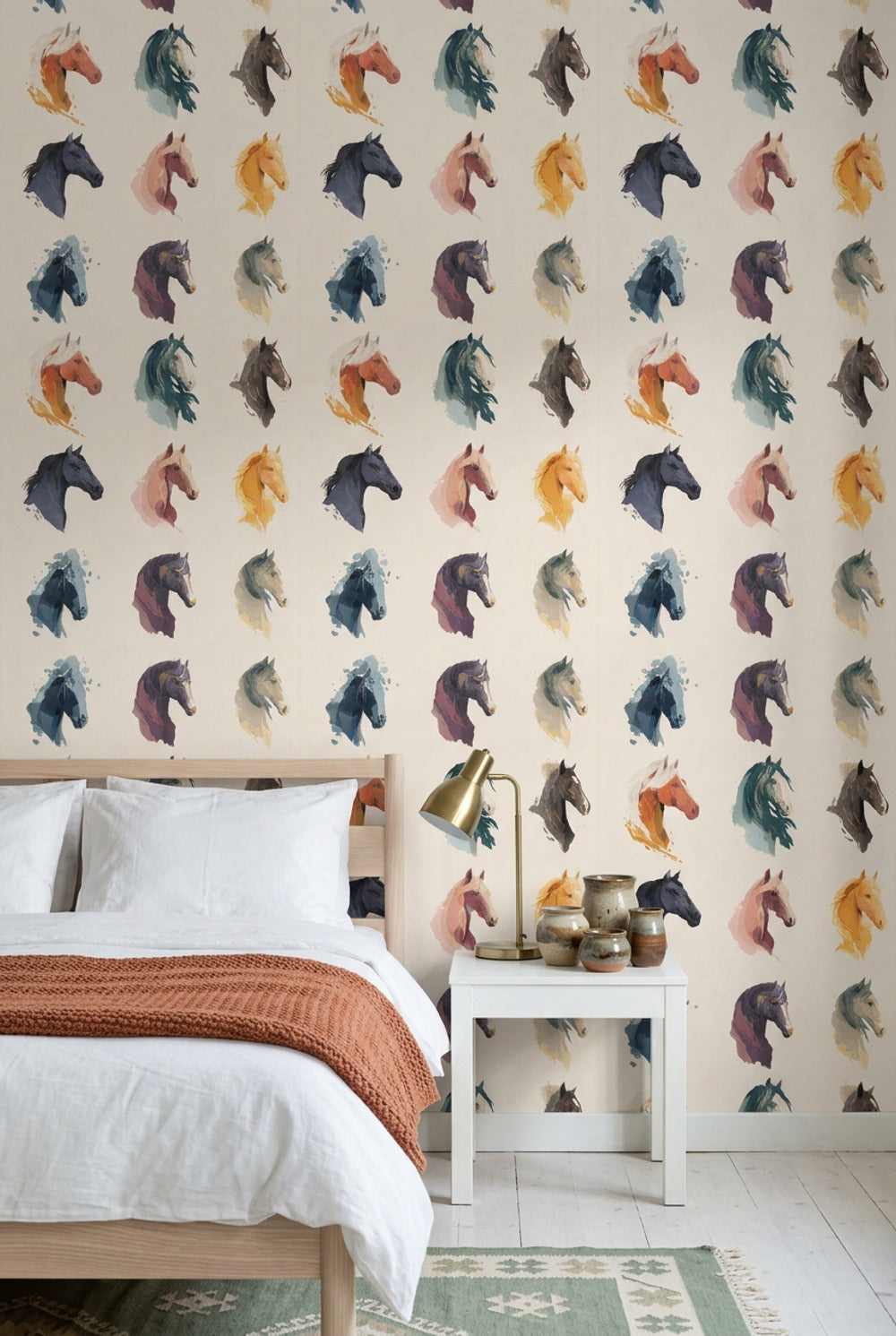Horse Wallpaper Equestrian Removable Animal Portrait Wall Decor