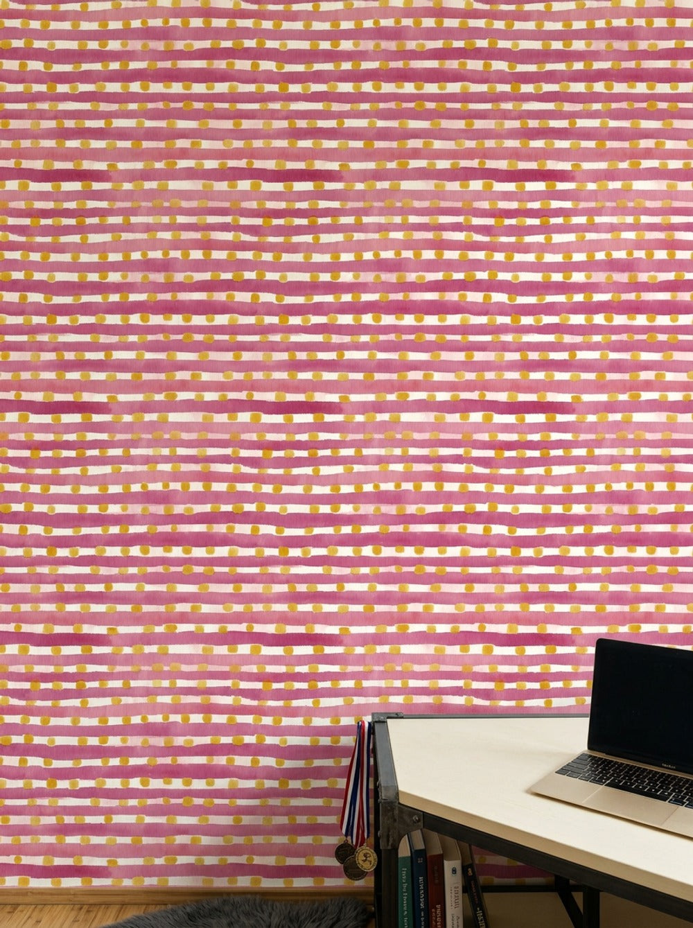 Abstract Pattern Wallpaper Watercolor Stripes Removable Dotty Wall Decor