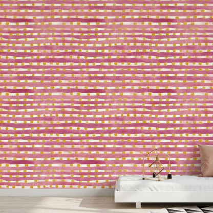 Abstract Pattern Wallpaper Watercolor Stripes Removable Dotty Wall Decor
