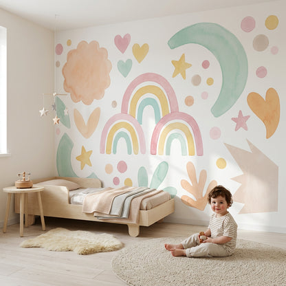 White Background Wallpaper Nursery Kids Wall Mural
