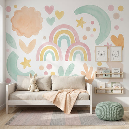 White Background Wallpaper Nursery Kids Wall Mural