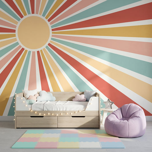 Mid Century Modern Wallpaper Retro Geometric Removable Wall Decor
