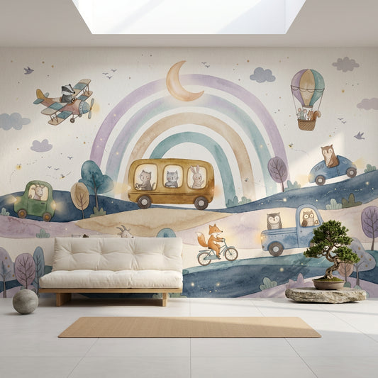 Hot Air Balloon Wallpaper Sky Adventure Removable Nursery Wall Decor