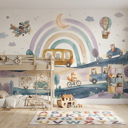 Hot Air Balloon Wallpaper Sky Adventure Removable Nursery Wall Decor