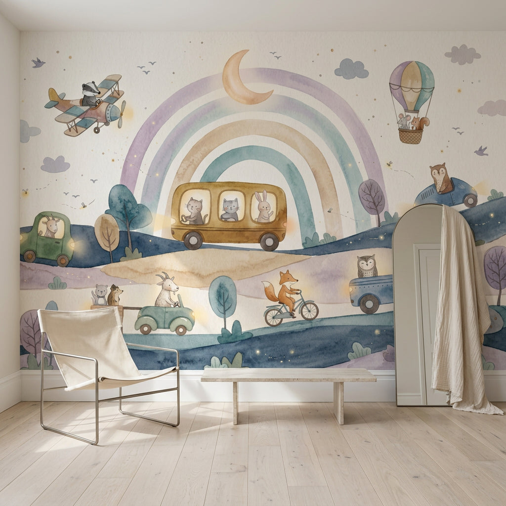 Hot Air Balloon Wallpaper Sky Adventure Removable Nursery Wall Decor