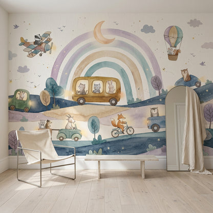 Hot Air Balloon Wallpaper Sky Adventure Removable Nursery Wall Decor