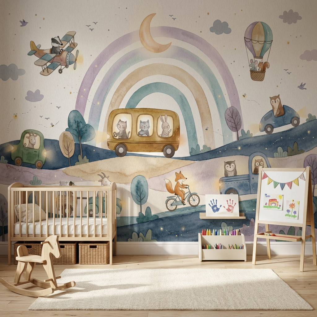 Hot Air Balloon Wallpaper Sky Adventure Removable Nursery Wall Decor