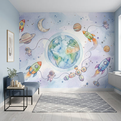 Watercolor Texture Wallpaper Painted Wash Pastel Space Wall Mural